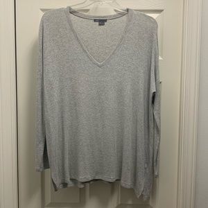 Vince Oversized V-Neck Sweater (M-Light Gray)